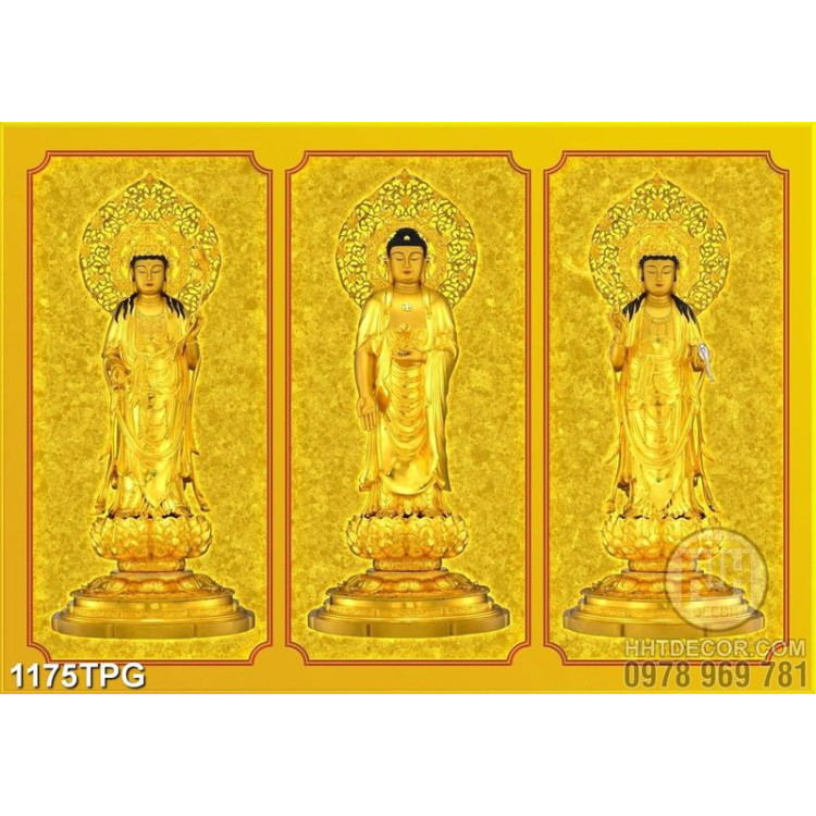 Tranh 3 vị Phật chất lượng cao