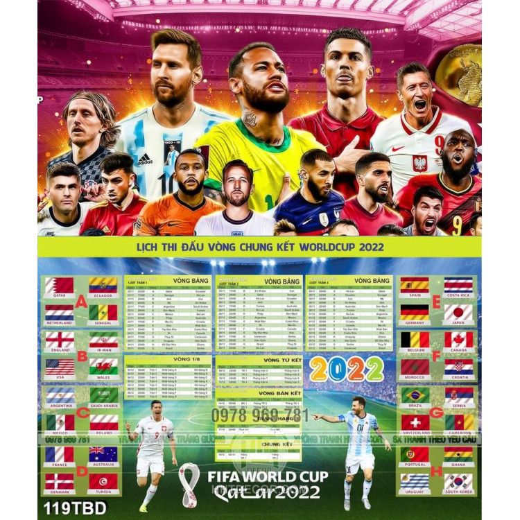 Mẫu File Lịch world cup 2022 qatar free miễn phí