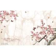 Tranh hoa đào mùa xuân trang trí treo tường