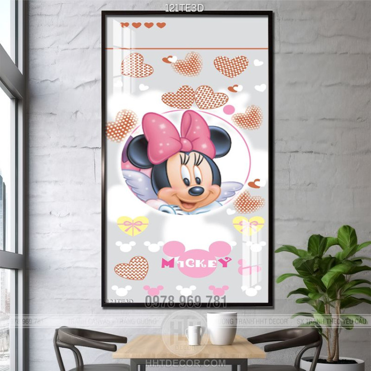 Tranh 3D trẻ em Mickey dán tường
