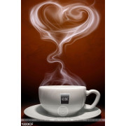 Tranh hương cà phê cappuccino trên nên tường màu nâu