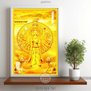 Tranh Tượng Phật nghìn tay mạ vàng chất lượng cao