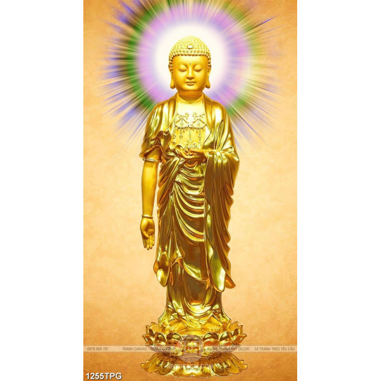 Tranh Tượng Phật A Di Đà mạ vàng