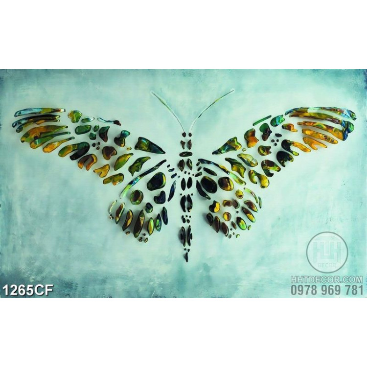 Tranh cánh bướm xinh đẹp dán trang trí quán cà phê