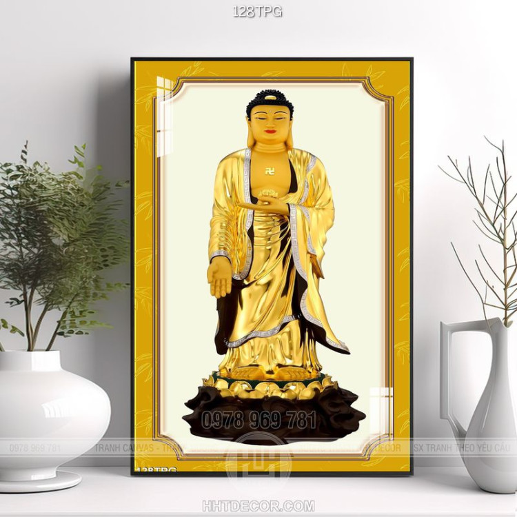 Tranh Tượng Phật bằng vàng
