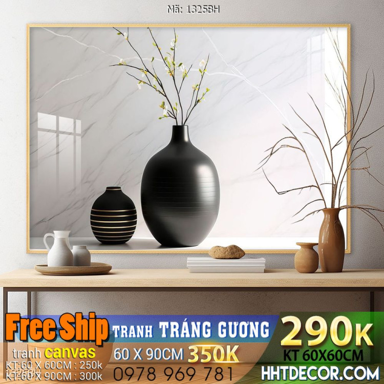 Mẫu tranh bình hoa nghệ thuật decor trang trí tường