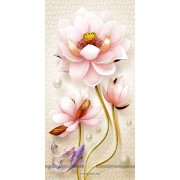 Tranh 3D  hoa sen ngọc hồng