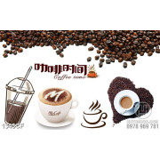 Tranh cà phê treo tường những tách cappuccino kem thơm ngon