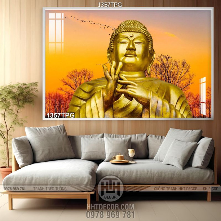 Tranh Tượng Phật Như Lai mạ vàng cỡ lớn