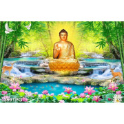 Tranh Phật A Di Đà trên thác cỡ lớn