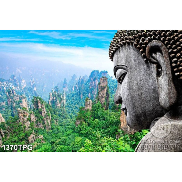 Tranh Tượng Phật trên núi chất lượng cao