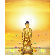 Tranh Phật A Di Đà mạ vàng cỡ lớn