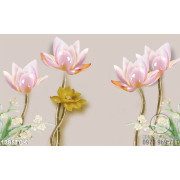 Tranh hoa sen ngọc 3D 