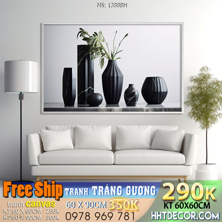 Tranh bình hoa decor đẹp decor tường nhà trang trí