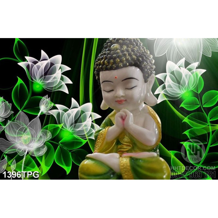 Tranh tượng Phật và hoa Sen