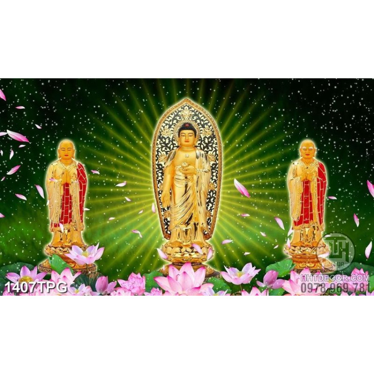 Tranh Phật A Di Đà và Địa Tang Vương Bồ Tát