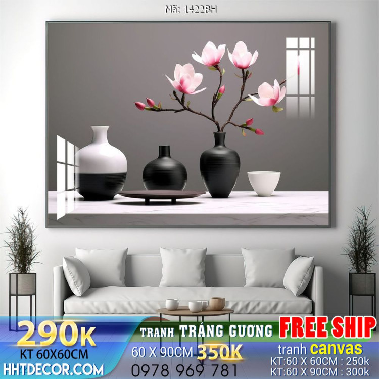 Tranh bình hoa đẹp decor trang trí tường