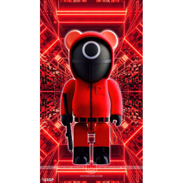 Tranh gấu bearbrick treo tường nổi bật