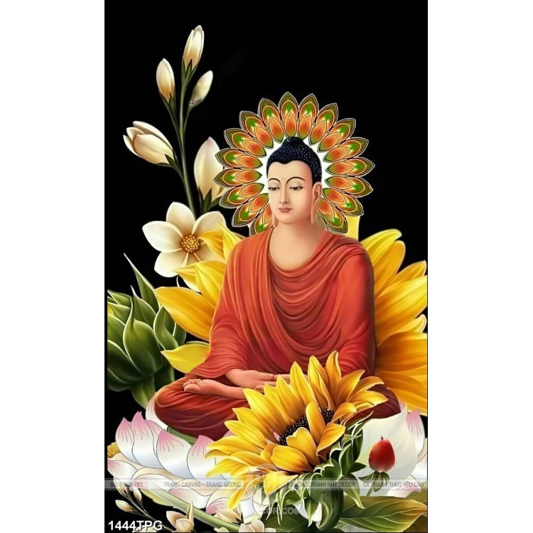 Tranh Tranh Phật Thích Ca in kính chất lượng cao