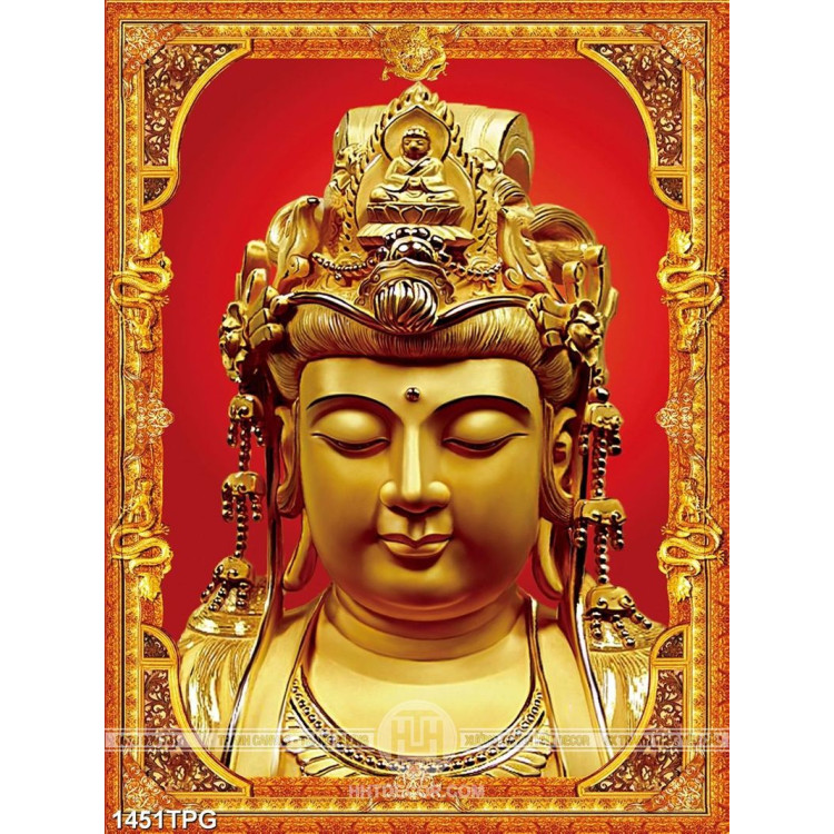 Tranh tượng Phật Quan Âm đẹp kích thước lớn