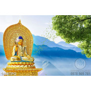 Tranh Tượng Phật cầm Sen đẹp