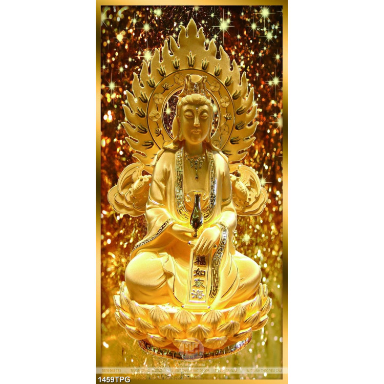 Tranh Tượng Phật Bà Quan Âm kích thước lớn file psd