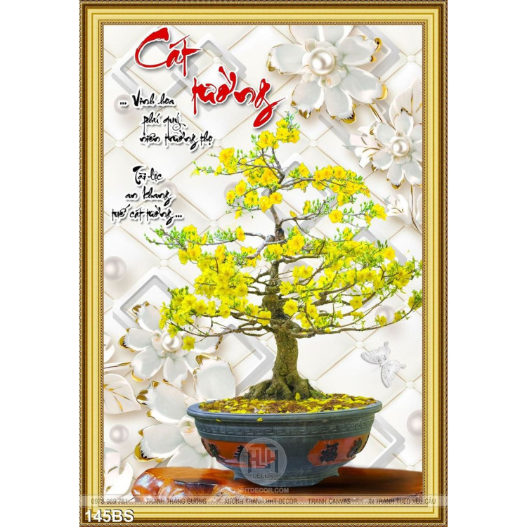 Chậu bonsai hoa mai cát tường nghệ thuật