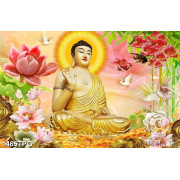 Tranh Phật Như Lai nền giả ngọc