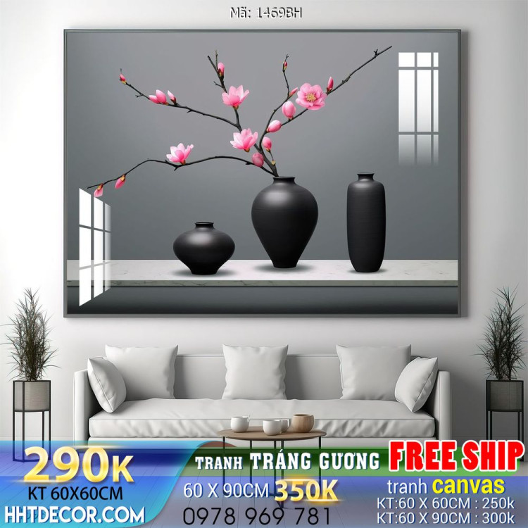 Tranh bình hoa đẹp decor trang trí tường