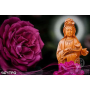 Tranh Phật chất lượng cao và hoa hồng