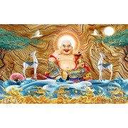 Tranh phong thủy Phật Di Lặc điêu khắc độc đáo