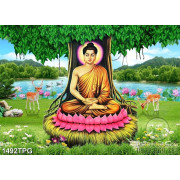 Tranh Phật Thích Ca và cây Bồ Đề kích thước lớn
