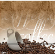 Tranh cà phê những hạt cà phê căng tròn trong chiếc ly dán tường