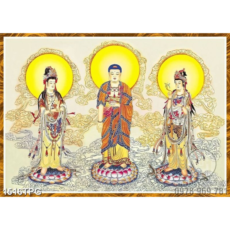 Tranh Phật Tây Phương Tam Thánh kích thước để in lớn