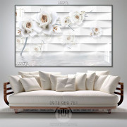 Tranh 3D hoa hồng đẹp trang trí phòng ngủ