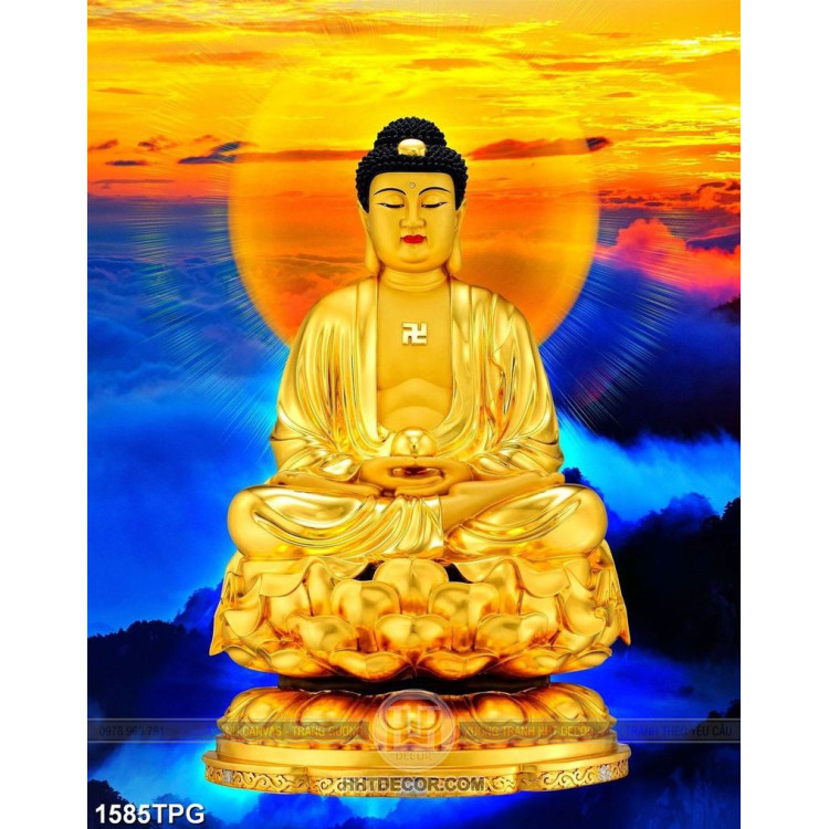 Tranh Tượng Phật A Di Đà đẹp in uv