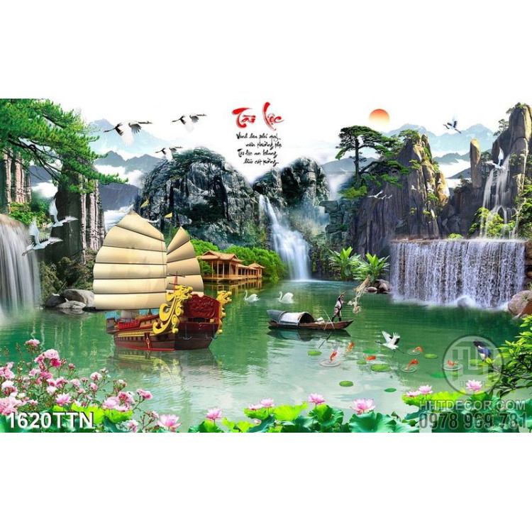 Tranh psd nghệ thuật in tường 3D