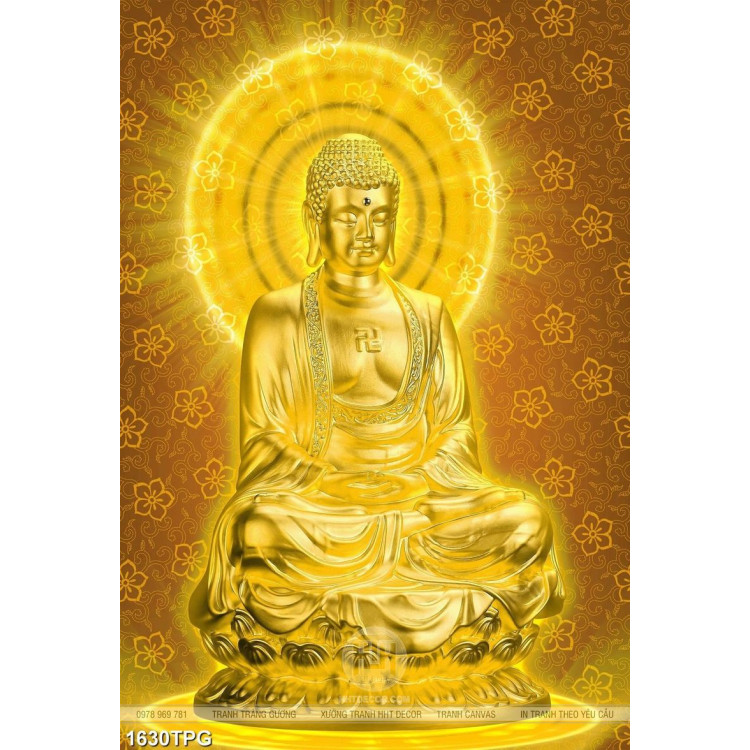 Tranh Tượng Phật A Di Đà mạ vàng đẹp