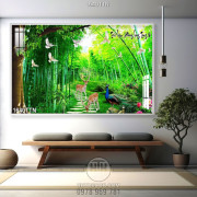 Tranh decor phong cảnh khu rừng in 3D