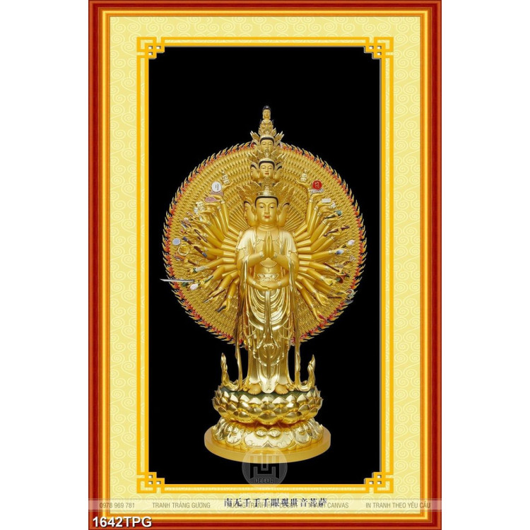 Tranh tượng Phật nghìn tay mạ vàng đẹp