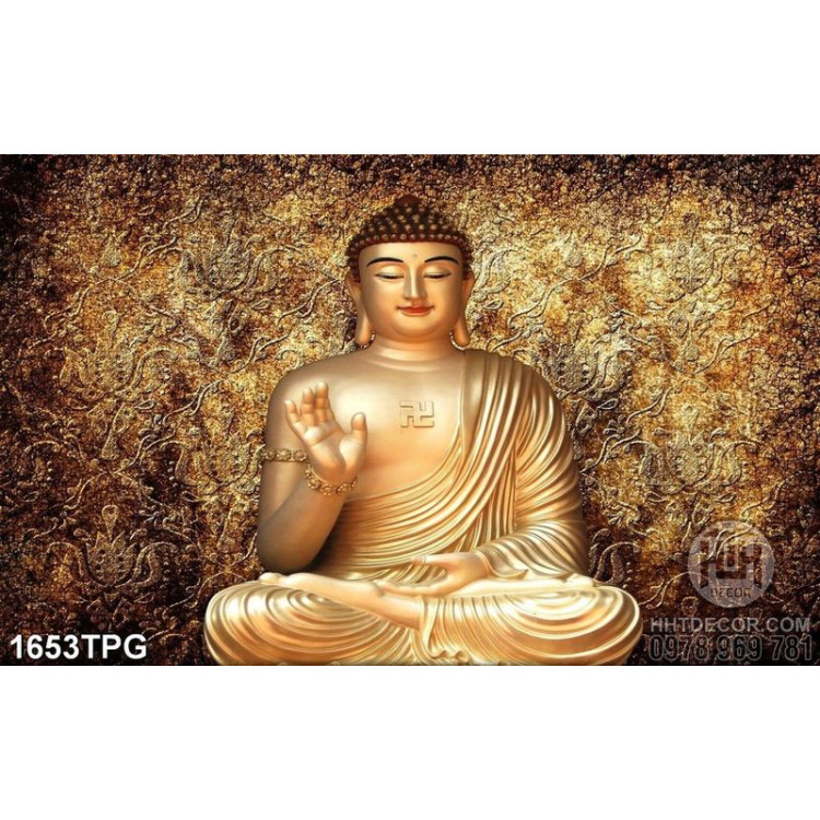 Tranh Phật A Di Đà mạ vàng kích cỡ lớn