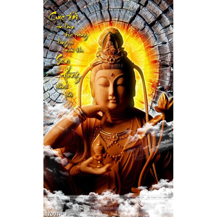 Tranh điêu khắc gỗ Phật Bà file gốc đẹp