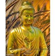 Tranh tượng Phật A Di Đà nền bông lau