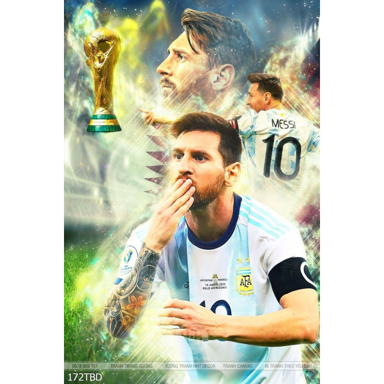 tranh bong da messi doi tuyen argentina