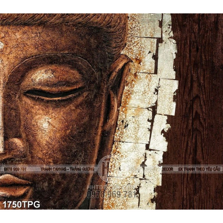 Tranh mặt Đức Phật điêu khắc bằng đá