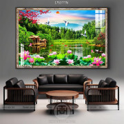 Tranh decor phong cảnh nghệ thuật in 3D