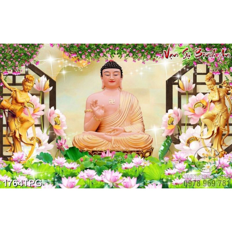 Tranh thờ Phật A Di Đà giả ngọc đẹp