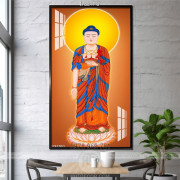 Tranh Phật A Di Đà in kính đẹp