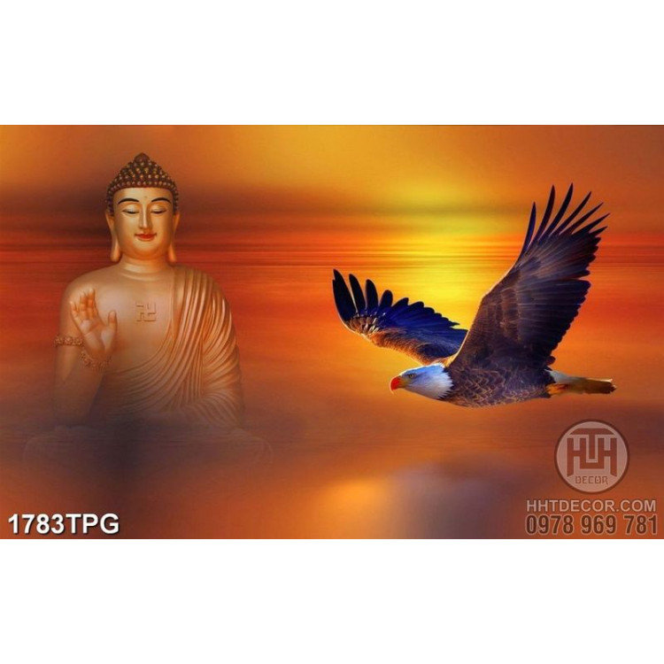 Tranh Đức Phật và chim đại bàng