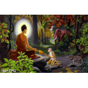 Tranh Phật Thích Ca và muôn thú file psd